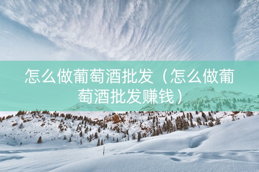 怎么做葡萄酒批发（怎么做葡萄酒批发赚钱）