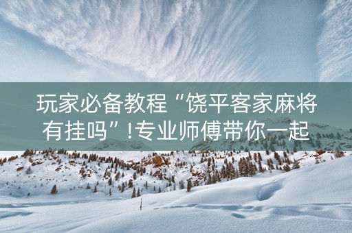 玩家必备教程“饶平客家麻将有挂吗”!专业师傅带你一起了解（详细教程）-知乎