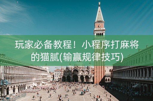 玩家必备教程！小程序打麻将的猫腻(输赢规律技巧)