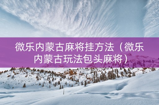 微乐内蒙古麻将挂方法（微乐内蒙古玩法包头麻将）