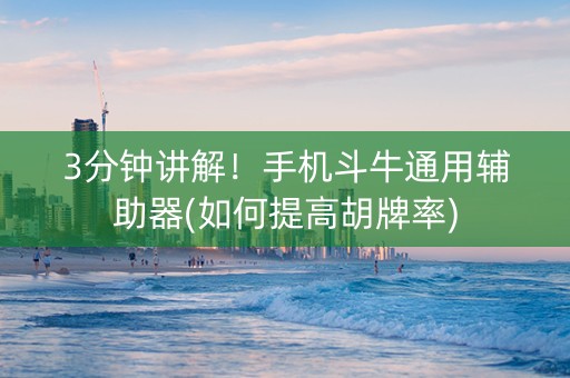 3分钟讲解！手机斗牛通用辅助器(如何提高胡牌率)