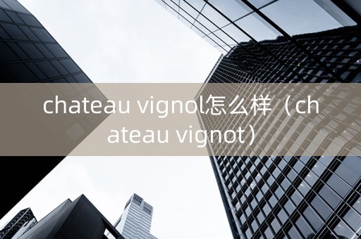 chateau vignol怎么样（chateau vignot）
