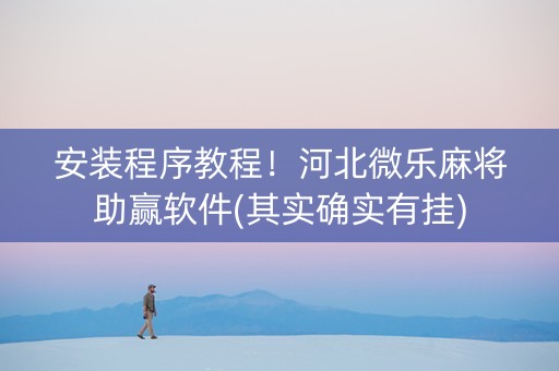 安装程序教程！河北微乐麻将助赢软件(其实确实有挂)