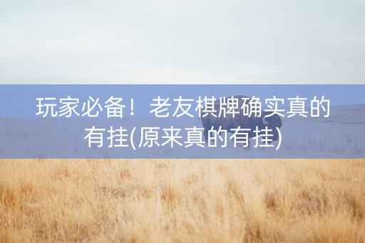 玩家必备！老友棋牌确实真的有挂(原来真的有挂)