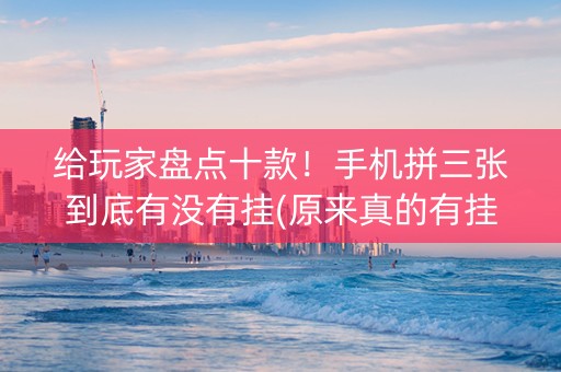 给玩家盘点十款！手机拼三张到底有没有挂(原来真的有挂)