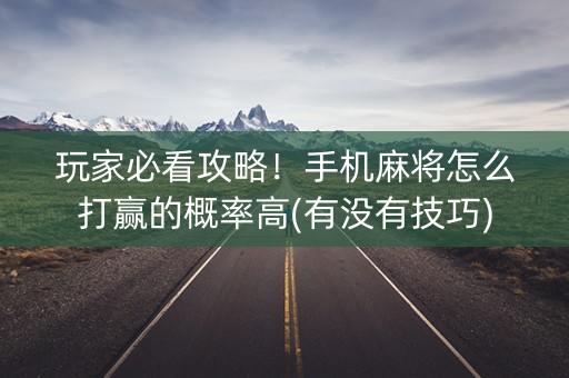 玩家必看攻略！手机麻将怎么打赢的概率高(有没有技巧)