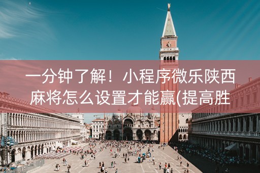 一分钟了解！小程序微乐陕西麻将怎么设置才能赢(提高胜率软件)