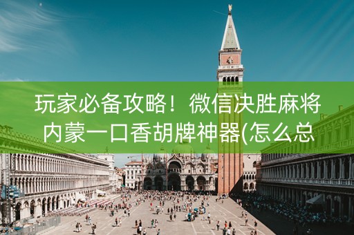 玩家必备攻略！微信决胜麻将内蒙一口香胡牌神器(怎么总输有什么猫腻)