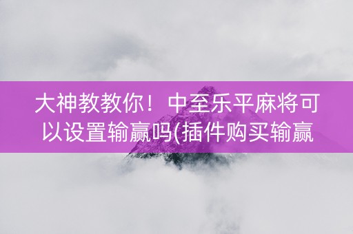 大神教教你！中至乐平麻将可以设置输赢吗(插件购买输赢规律)