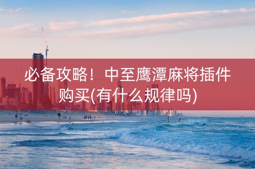 必备攻略！中至鹰潭麻将插件购买(有什么规律吗)