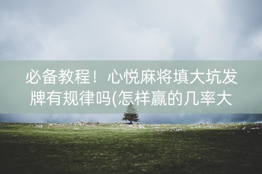 必备教程！心悦麻将填大坑发牌有规律吗(怎样赢的几率大)
