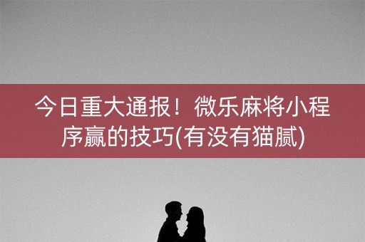 今日重大通报！微乐麻将小程序赢的技巧(有没有猫腻)
