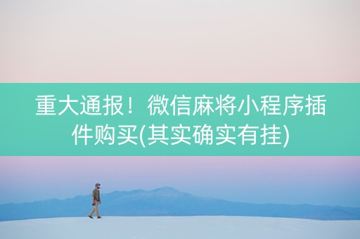 重大通报！微信麻将小程序插件购买(其实确实有挂)