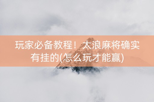 玩家必备教程！太浪麻将确实有挂的(怎么玩才能赢)