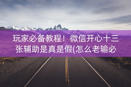 玩家必备教程！微信开心十三张辅助是真是假(怎么老输必备神器)