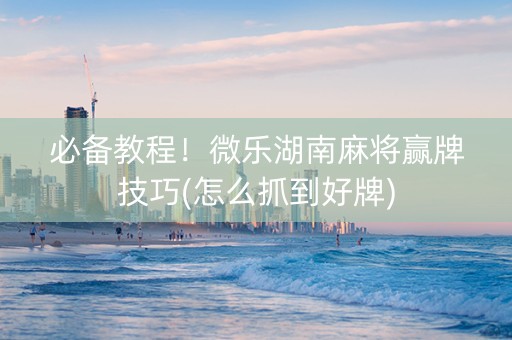 必备教程！微乐湖南麻将赢牌技巧(怎么抓到好牌)