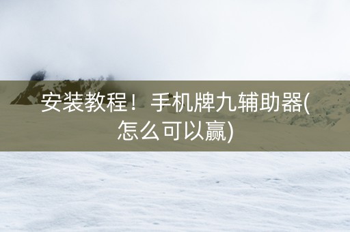 安装教程！手机牌九辅助器(怎么可以赢)