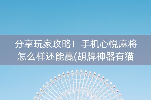 分享玩家攻略！手机心悦麻将怎么样还能赢(胡牌神器有猫腻吗)