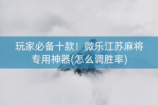 玩家必备十款！微乐江苏麻将专用神器(怎么调胜率)
