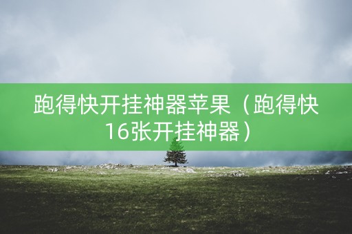 跑得快开挂神器苹果（跑得快16张开挂神器）