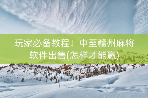 玩家必备教程！中至赣州麻将软件出售(怎样才能赢)