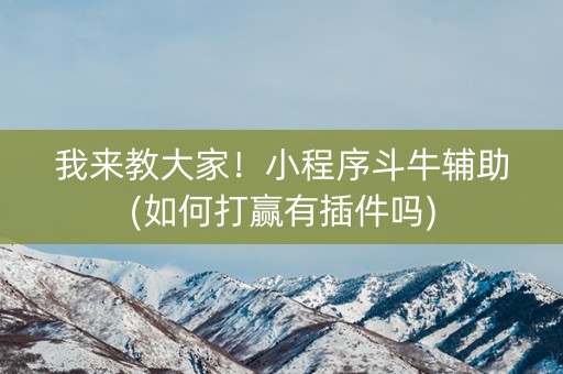 我来教大家！小程序斗牛辅助(如何打赢有插件吗)