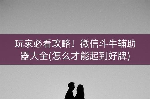 玩家必看攻略！微信斗牛辅助器大全(怎么才能起到好牌)