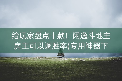 给玩家盘点十款！闲逸斗地主房主可以调胜率(专用神器下载)
