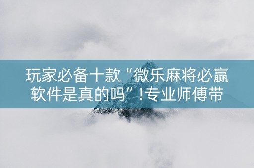 玩家必备十款“微乐麻将必赢软件是真的吗”!专业师傅带你一起了解（详细教程）-知乎