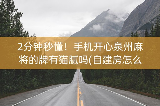 2分钟秒懂！手机开心泉州麻将的牌有猫腻吗(自建房怎么赢)