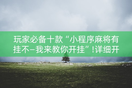玩家必备十款“小程序麻将有挂不—我来教你开挂”!详细开挂教程-知乎