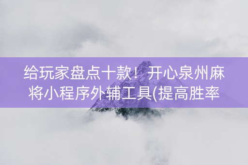 给玩家盘点十款！开心泉州麻将小程序外辅工具(提高胜率软件)