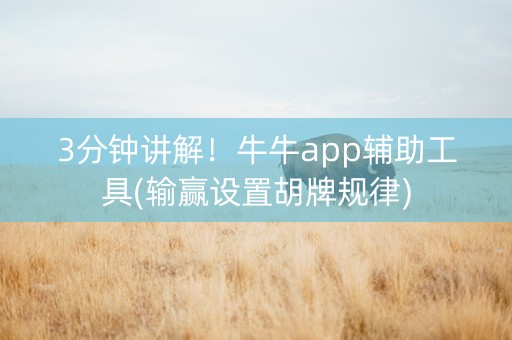 3分钟讲解！牛牛app辅助工具(输赢设置胡牌规律)
