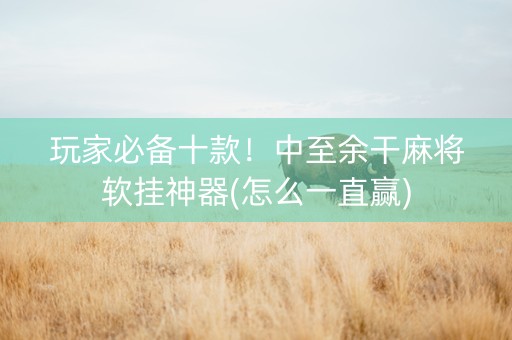 玩家必备十款！中至余干麻将软挂神器(怎么一直赢)