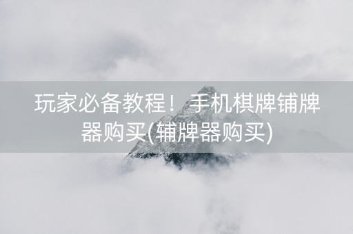 玩家必备教程！手机棋牌铺牌器购买(辅牌器购买)