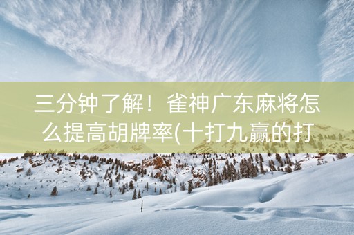 三分钟了解！雀神广东麻将怎么提高胡牌率(十打九赢的打法)