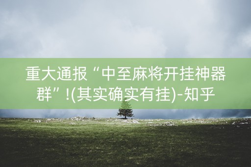 重大通报“中至麻将开挂神器群”!(其实确实有挂)-知乎