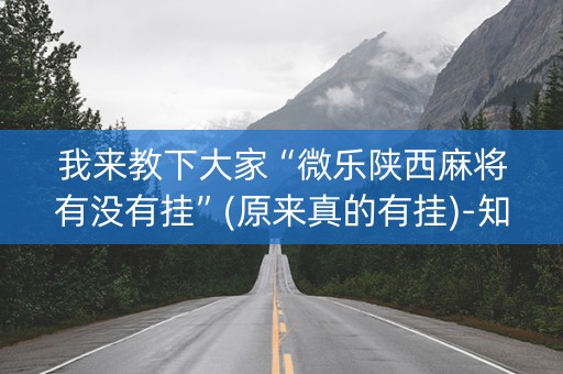 我来教下大家“微乐陕西麻将有没有挂”(原来真的有挂)-知乎