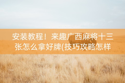 安装教程！来趣广西麻将十三张怎么拿好牌(技巧攻略怎样拿好牌)