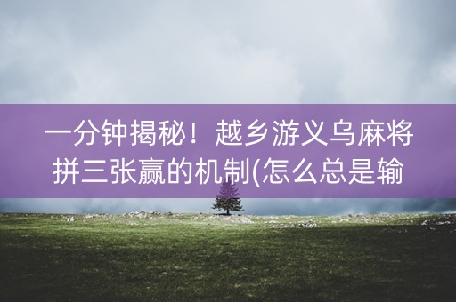 一分钟揭秘！越乡游义乌麻将拼三张赢的机制(怎么总是输)