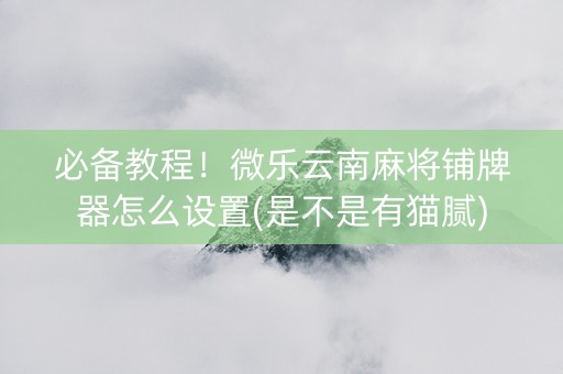 必备教程！微乐云南麻将铺牌器怎么设置(是不是有猫腻)