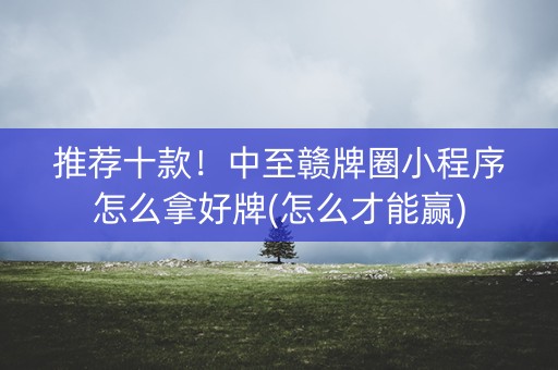 推荐十款！中至赣牌圈小程序怎么拿好牌(怎么才能赢)