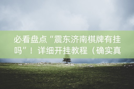 必看盘点“震东济南棋牌有挂吗”！详细开挂教程（确实真的有挂)-知乎