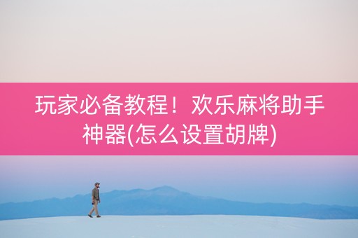 玩家必备教程！欢乐麻将助手神器(怎么设置胡牌)