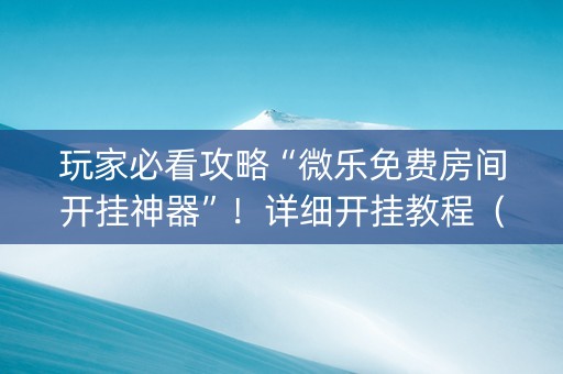 玩家必看攻略“微乐免费房间开挂神器”！详细开挂教程（确实真的有挂)-知乎