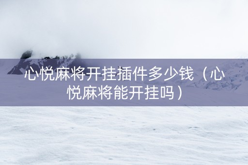 心悦麻将开挂插件多少钱（心悦麻将能开挂吗）