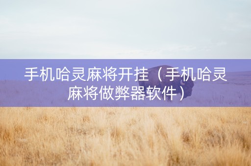 手机哈灵麻将开挂（手机哈灵麻将做弊器软件）