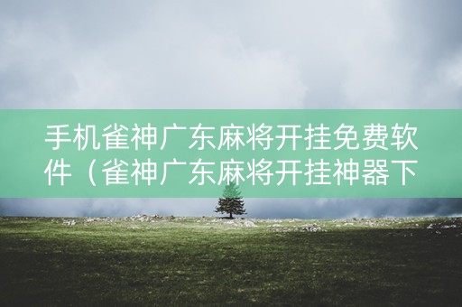 手机雀神广东麻将开挂免费软件（雀神广东麻将开挂神器下载软件）