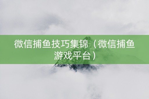 微信捕鱼技巧集锦（微信捕鱼游戏平台）