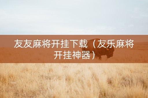 友友麻将开挂下载（友乐麻将开挂神器）